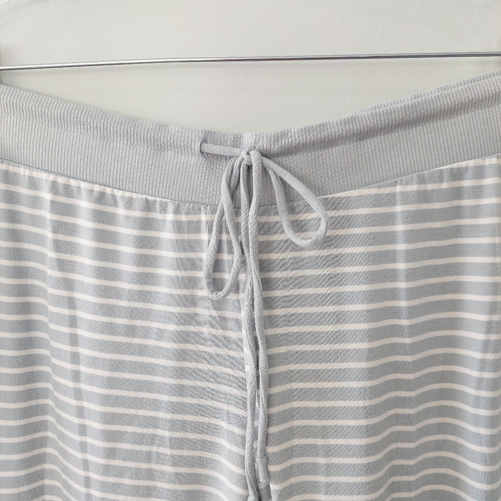 Gilligan & O'Malley pajama pants Large blue white stripes joggers drawstring - Picture 4 of 8